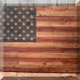 D37. Wooden American flag. 